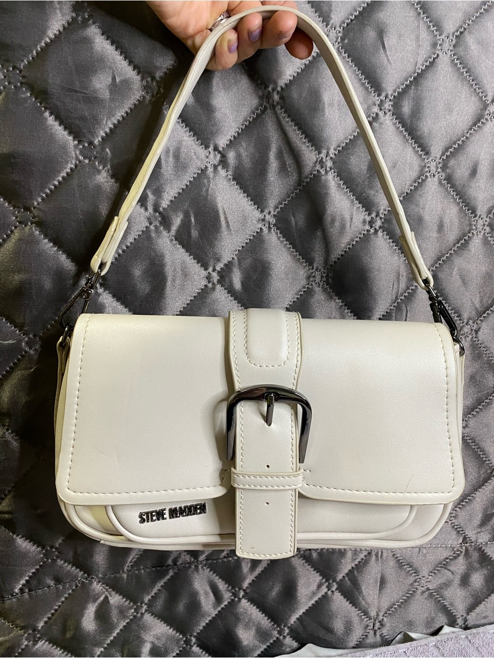 Steve Madden Charle Crossbody Utility Bag with Pouch - Bone/Cream